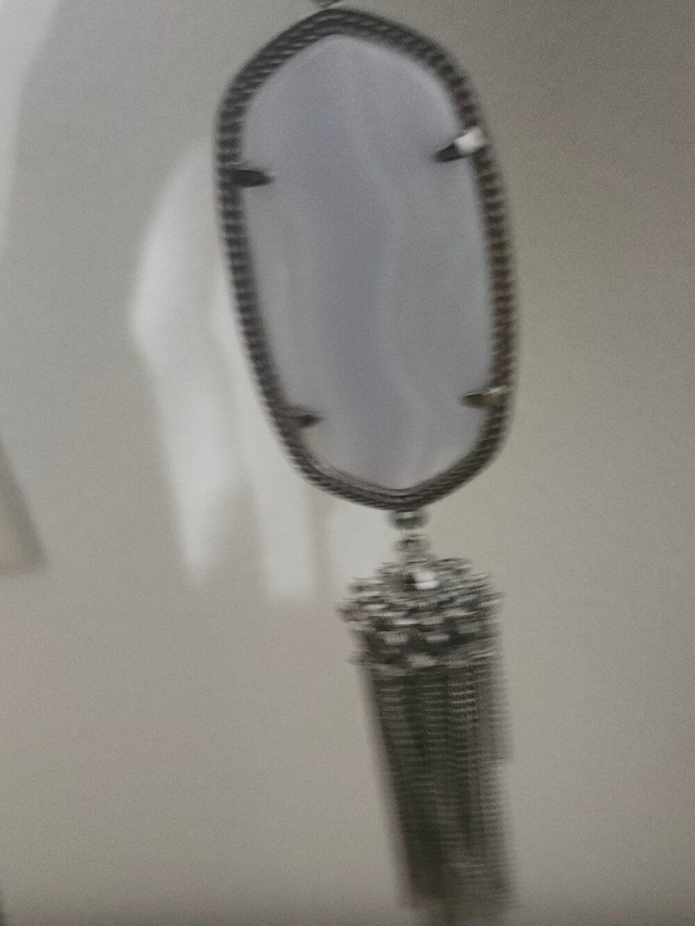 Kendra Scott Blue Lace Agate Rayne Silver Pendant Necklace